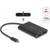 Delock USB Type-C  adapter 2 x DisplayPort 4K 60 Hz-hez DisplayLink  grafikával és USB PD-vel