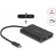 Delock USB Type-C  adapter 2 x DisplayPort 4K 60 Hz-hez DisplayLink  grafikával és USB PD-vel