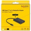 Delock USB Type-C  adapter 2 x DisplayPort 4K 60 Hz-hez DisplayLink  grafikával és USB PD-vel