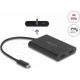 Delock USB Type-C  adapter 2 x HDMI 4K 60 Hz-hez DisplayLink  grafikával és USB PD-vel
