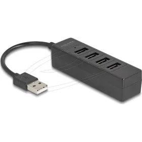   Delock USB Hub 4 portos USB 2.0 4 x USB Type-A csatlakozóval, fekete