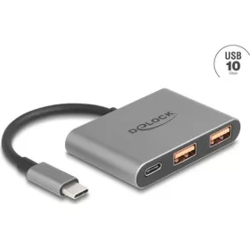   Delock 3 port USB Hub 10 Gbps USB Type-C  csatlakozóval - 1 x USB Type-C  + 2 x A-típusú USB csatlakozó