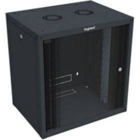   Legrand Rackszekrény - 19" fali kivitel (9U, 494x600x450, antracit,  egyrekeszes, üvegajtós, készre szerelt max: 27 kg)