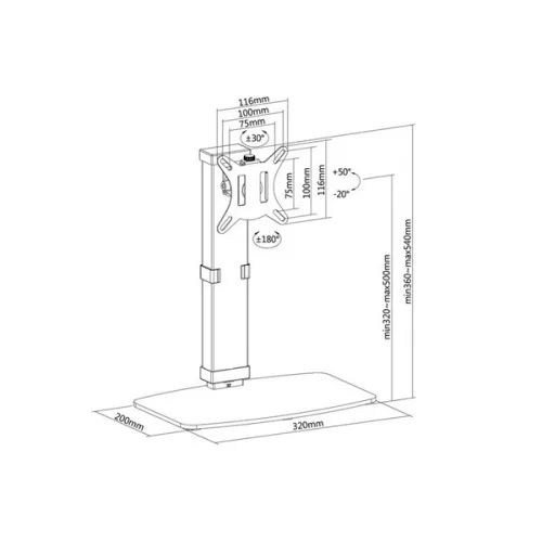 Equip Monitor Asztali állvány - 650126 (17"-32", 1 monitor,