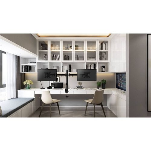 Equip Monitor Asztali konzol - 650152 (13"-27", 2 monitor, dönthető, forgatható, állítható magasság, Max.:2x9kg, fekete)