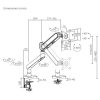 Equip Monitor Asztali konzol - 650185 (17"-35", 1 monitor, dönthető, forgatható, Max.: 10,5kg, fehér)