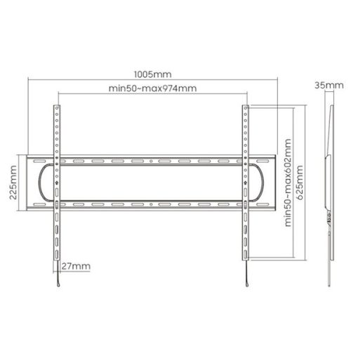 Equip TV Fali konzol - 650338 (60"-120", Max.: 120kg, fekete)