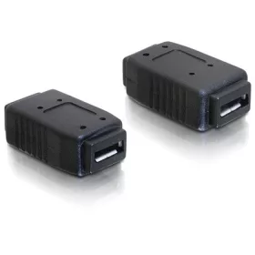   Delock USB-A 2.0 / USB-B micro - USB-A 2.0 / USB-B micro F/F adapter fekete
