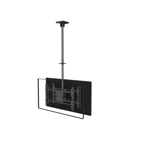Equip TV Mennyezeti konzol - 650370 (32"-65", 2 kijelző, Max.: 40kg, dönthető, forgatható, állítható magasság, fekete)