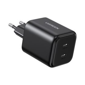   UGREEN X526 hálózati töltő 2 Type-C aljzat 45W, gyorstöltő, FEKETE