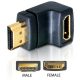 Delock HDMI M/F adapter fekete 90° le