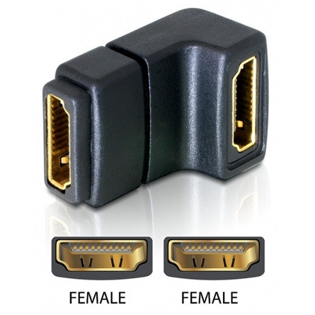 Delock ADA Delock 65075 HDMI anya > HDMI anya 90° lefelé hajlított adapter