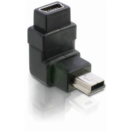 Delock USB-B 2.0 mini - USB-B 2.0 mini M/F adapter fekete 90°