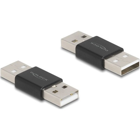 Delock USB-A 2.0 -> USB-A 2.0 M/M adapter fekete