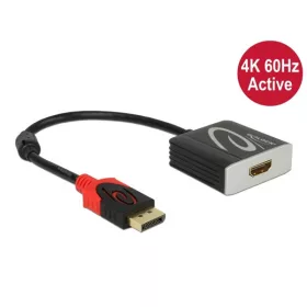   Delock Átalakító - 65207 (Aktív Displayport 1.4 -> HDMI, apa/anya, 4K, 60Hz,  fekete)