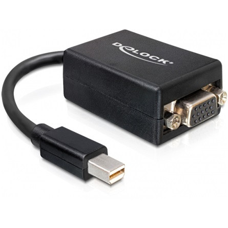 Delock ADA Delock 65256 mini Displayport > VGA 15 pin anya adapter - Fekete