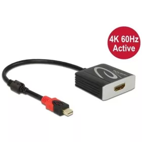   Delock Mini DisplayPort 1.4 -> HDMI 2.0 M/F aktív adapter 0.2m fekete HDR