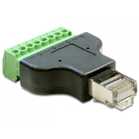 Delock ADA Delock 65389 RJ45 apa > Terminal Block 8pin 2részes adapter