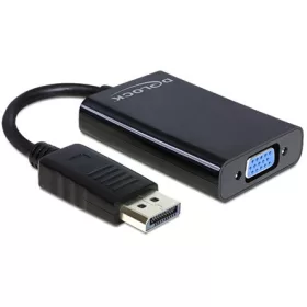   Delock ADA Delock 65439 Displayport apa > VGA 15 pin anya + audio + táp adapter