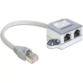   Delock ADA Delock 65441 RJ45 Port duplázó 1 RJ45 dugó > 2 RJ45 jack (1x Ethernet 1x ISDN)