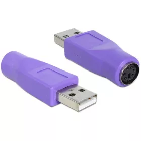 Delock PS/2 -> USB-A 2.0 F/M adapter lila
