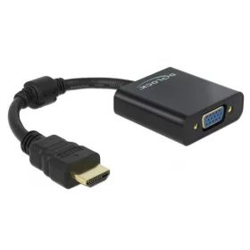   Delock Átalakító - 65512 (HDMI-A -> VGA, apa/anya, FullHD, fekete)