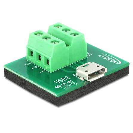 Delock ADA Delock 65517 Micro USB anya > Terminal Block 6pin adapter