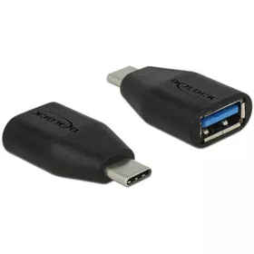   Delock USB-C 3.1 Gen1 -> USB-A 3.2 Gen 2 M/F adapter fekete