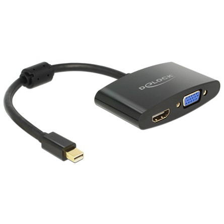 Delock ADA Delock 65553 mini Displayport-dugós csatlakozó > HDMI / VGA-csatlakozóhüvely
