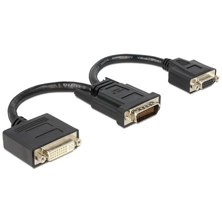 Delock KAB Delock 65555 DMS-59 apa > DVI 24+5 anyag + VGA anya kábel - 0,2m