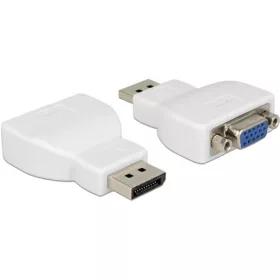   Delock ADA Delock 65568 Displayport dugós csatl. - VGA csatlakozóhüvely adapter - Fehér