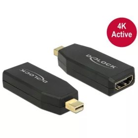   Delock ADA Delock 65581 miniDisplayport 1.2 dugós csatl. - HDMI csatlakozóhüvely 4K aktív - Fekete