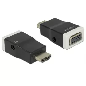   Delock Átalakító - 65586 (HDMI-A -> VGA, apa/anya, FullHD, audióval, fehér)