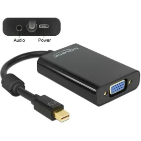   Delock ADA Delock 65598 miniDisplayport 1.1 dugós csatl. - VGA csatlakozóhüvely - Fekete