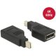 Delock ADA Delock 65626  Adapter, mini Displayport 1.2-es csatlakozódugó > Displayport-csatlakozóhüvely, 4K, 90 fokban