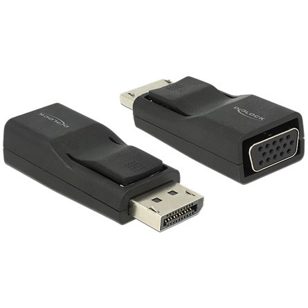 Delock ADA Delock 65653 DisplayPort 1.2 dugós csatl. > VGA csatl. hüvely adapter - Fekete