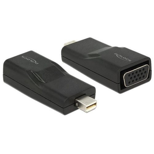 Delock ADA Delock 65654 mini DisplayPort 1.2 dugós csatl. > VGA csatl. hüvely adapter - Fekete