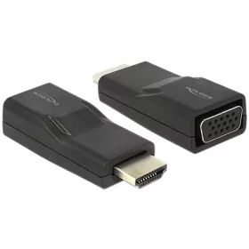   Delock ADA Delock 65655 HDMI dugós csatl. > VGA csalt. hüvely adapter - Fekete