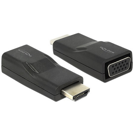 Delock ADA Delock 65655 HDMI dugós csatl. > VGA csalt. hüvely adapter - Fekete