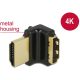 Delock ADA Delock 65663 HDMI-A anya > HDMI-A apa High Speed HDMI Ethernettel 4K 90° felfelé forgatott adapter - Fekete