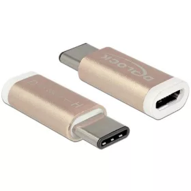   Delock ADA Delock 65677 ZSB Type-C 2.0 apa csatl. hüvely > USB2.0 micro-B anya csatl. hüvely - Réz