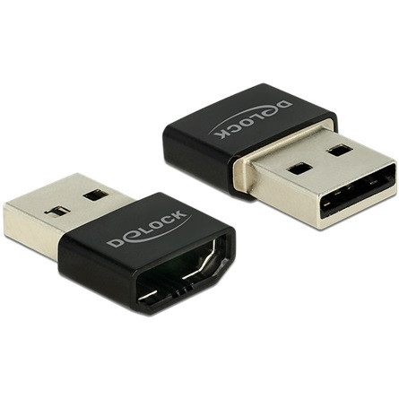 Delock USB-A 2.0 -> HDMI M/F adapter fekete