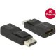 Delock ADA Delock 65685 Displayport 1.2 dugós csatl. > HDMI csatl. hüvely 4K passzív adapter - Fekete