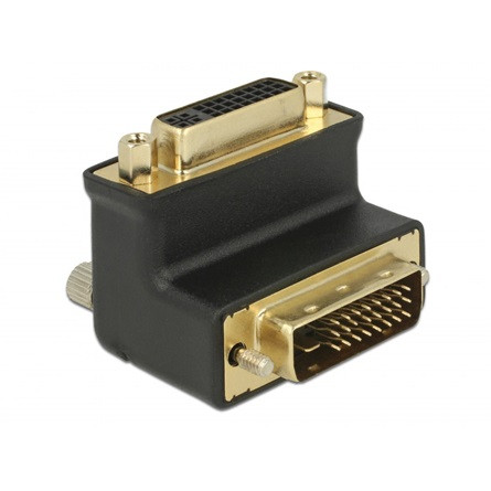 Delock DVI-D M/F adapter fekete 90°