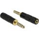 Delock Jack stereo 4,4mm (5pin) -> Jack stereo 2,5mm (4pin) M/F adapter fekete