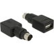 Delock PS/2 -> USB-A 2.0 M/F adapter fekete