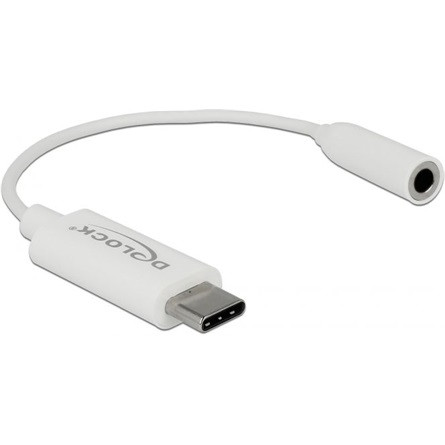 Delock ADA Delock 65925 USB-C audió adapter anya sztereó jackhez - 14cm - fehér