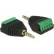 Delock Jack stereo 3,5mm (5pin) -> Terminal block 5pin M/F adapter fekete