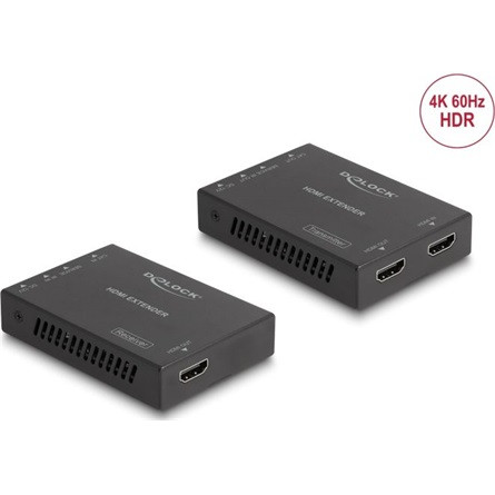Delock HDMI-hosszabbító készlet Cat.6-os kábelen keresztül 4K 60 Hz 50 m
