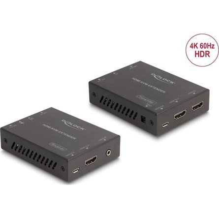 Delock HDMI KVM hosszabbító készlet Cat.6 kábelen keresztül 4K 60 Hz 70 m